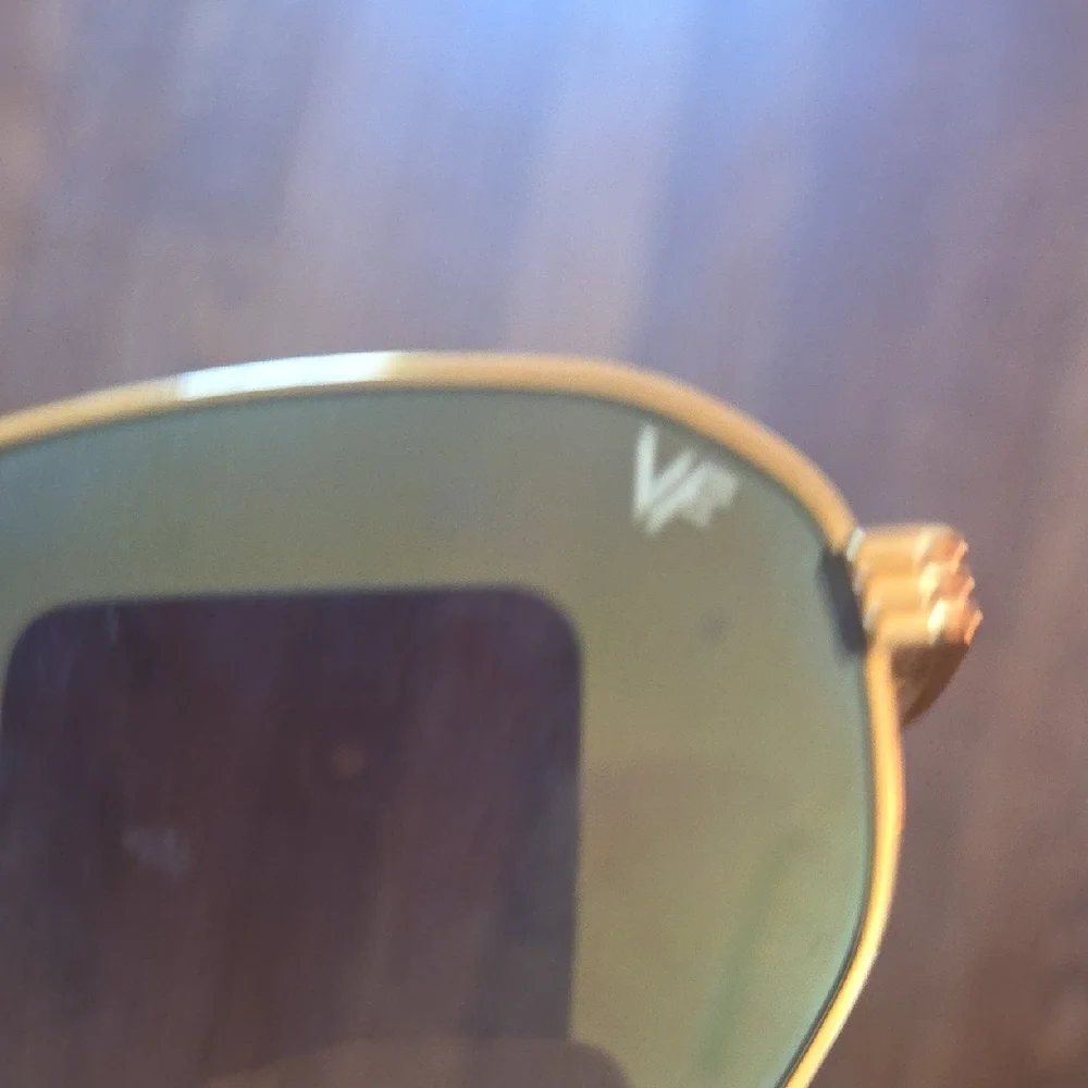 Kids Gold Frame Sunglasses with Green Temples